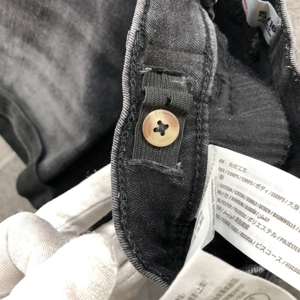 Abercrombie Kids Mid Rise Midi Short Girls Size 15/16 Black‎ Denim Jean Short - Picture 9 of 9